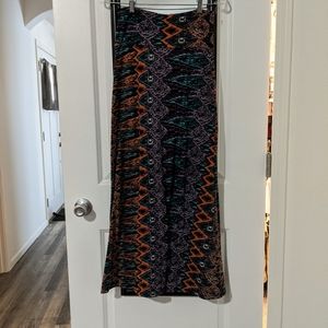 Boho printed maxi skirt